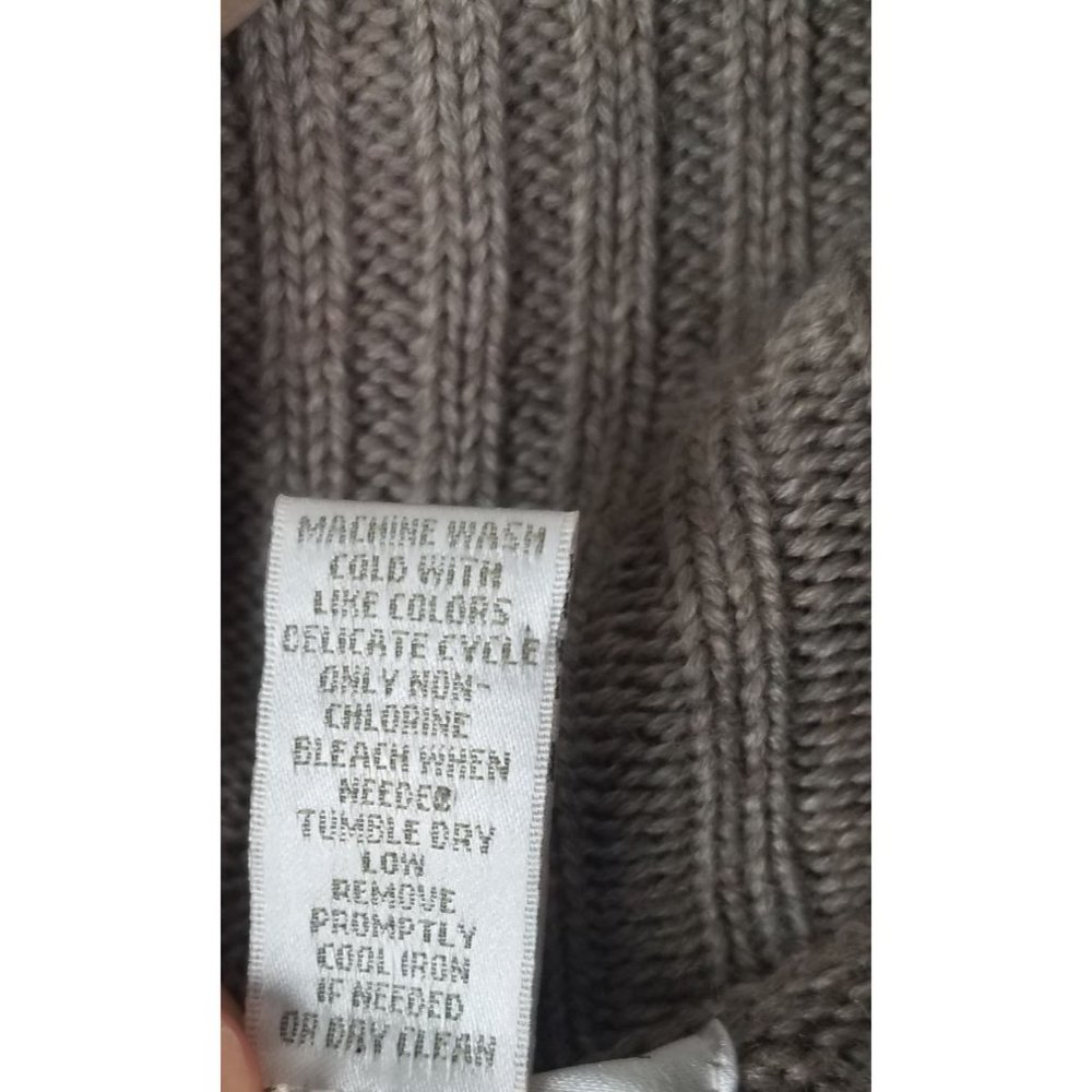 Kenar Women's Sz. M Tan Wool Blend Cowl Neck Short Sleeve Fringe Detail Sweater - Picture 3 of 8
